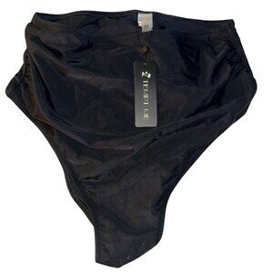 tempt me NEW NWT black high rise black bikini bottom swim suit M